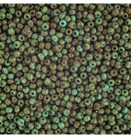 Czech 1523 10  Seed  Opaque Turquoise Travertine