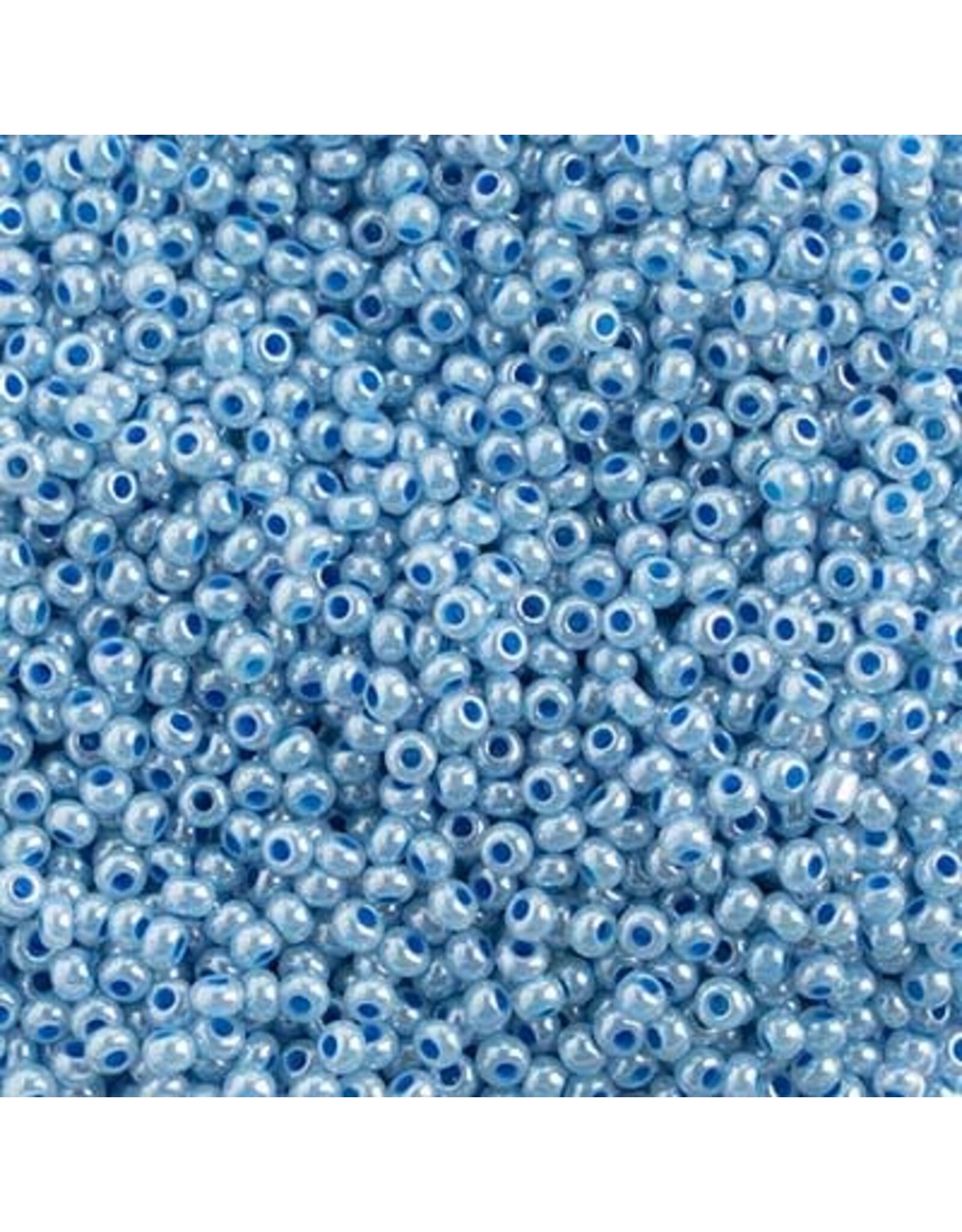 Czech 1433  10  Seed  Light Blue Pearl Dyed