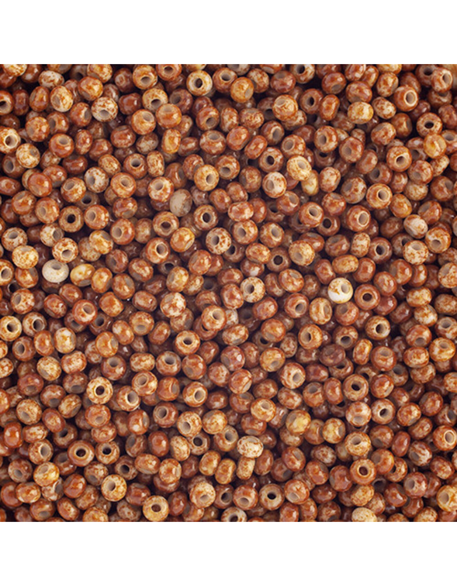 Czech 1522  10  Seed Opaque Brown/White Speckled