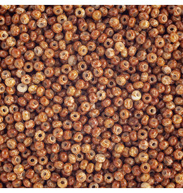 Czech 1522  10  Seed Opaque Brown/White Speckled