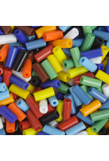 Czech 100-02  9x4mm Wampum Bugle  Opaque Mix