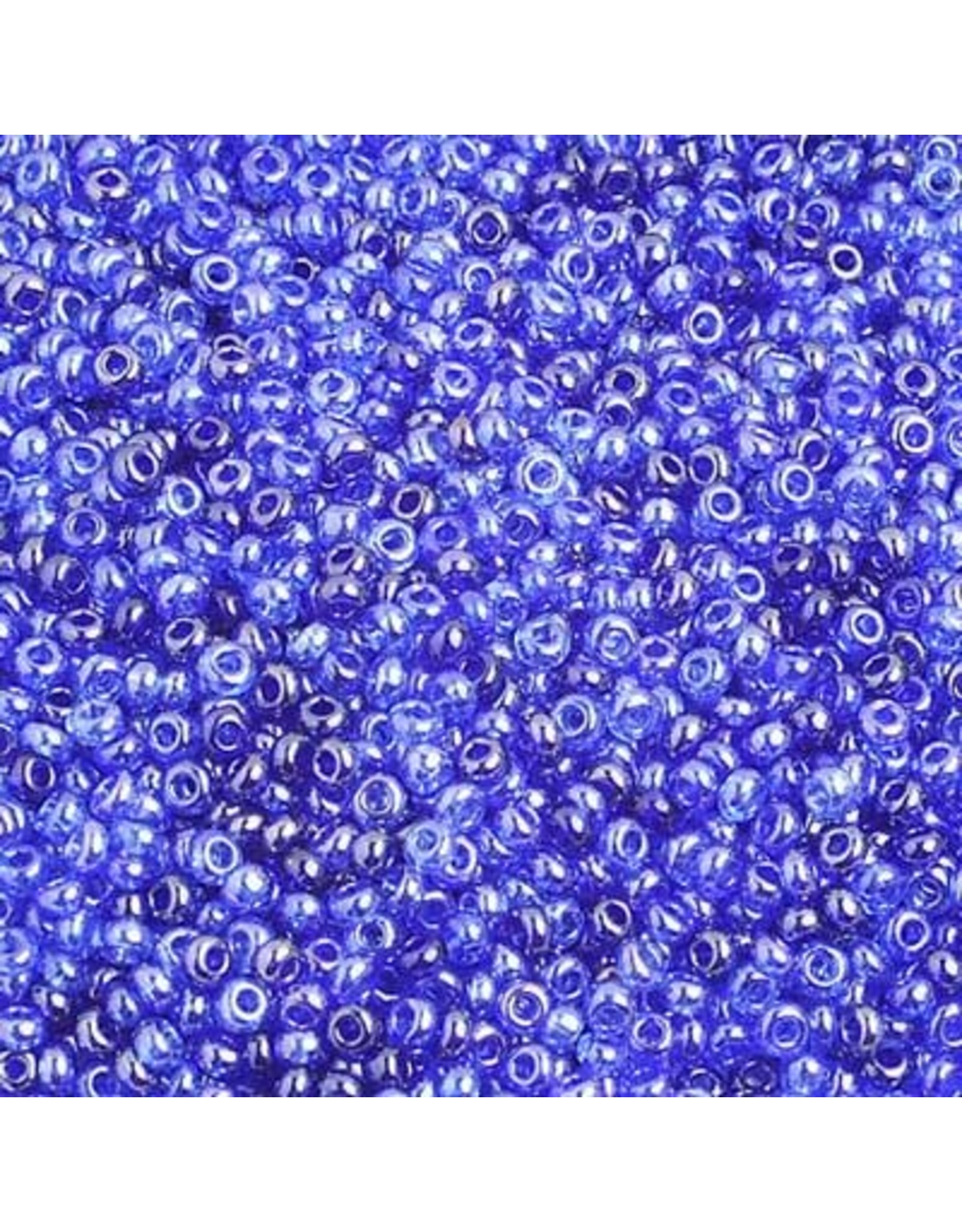 Czech 1601 10  Seed  Transparent Blue Lustre Mix