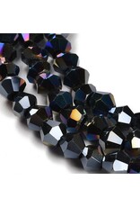 3mm Bicone  Gunmetal AB   x110