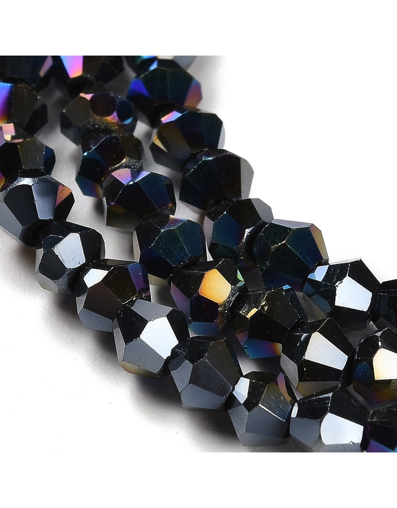 3mm Bicone  Gunmetal AB   x110