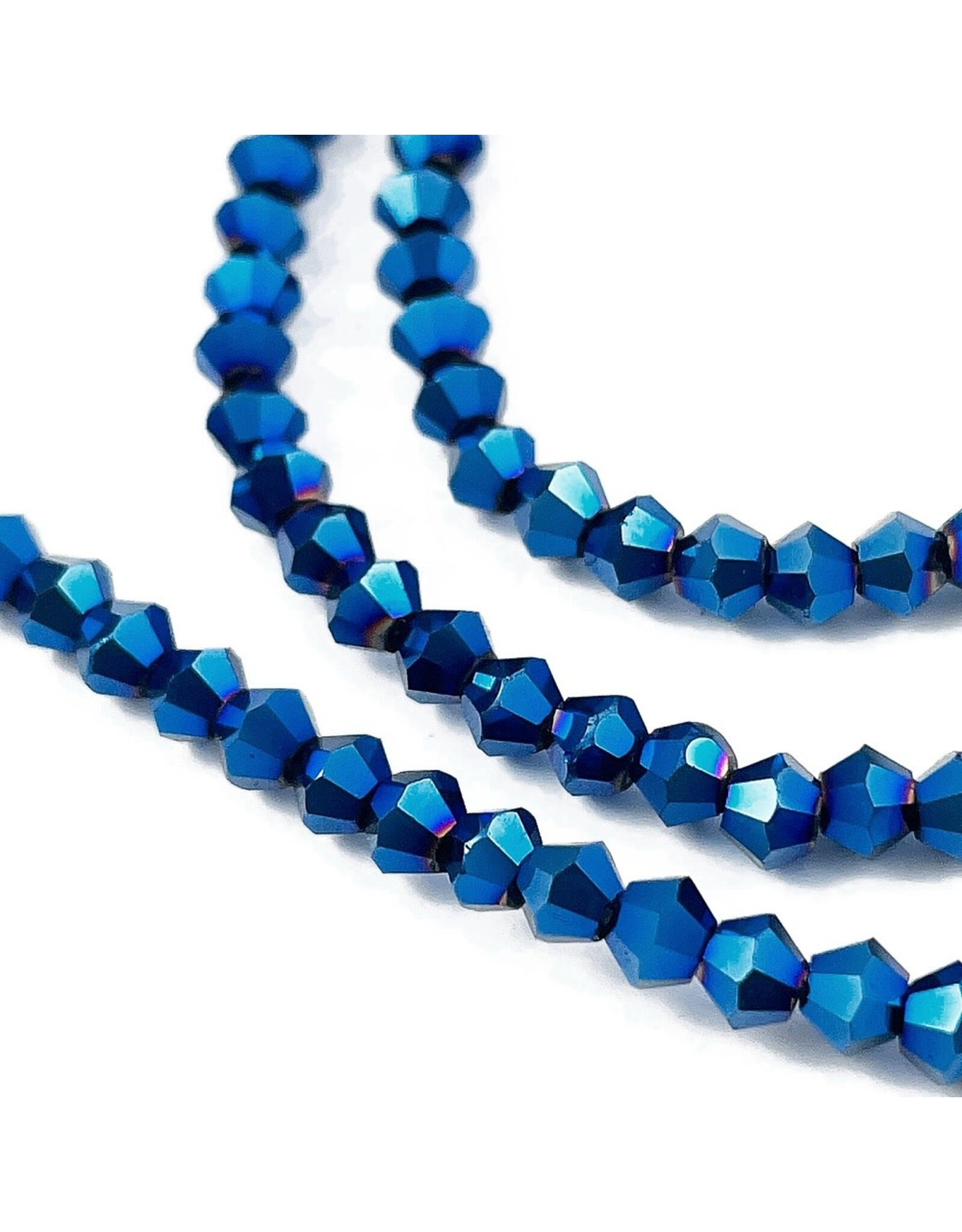 3mm Bicone Blue Metallic  x110