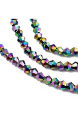 3mm Bicone  Purple AB Metallic  x110