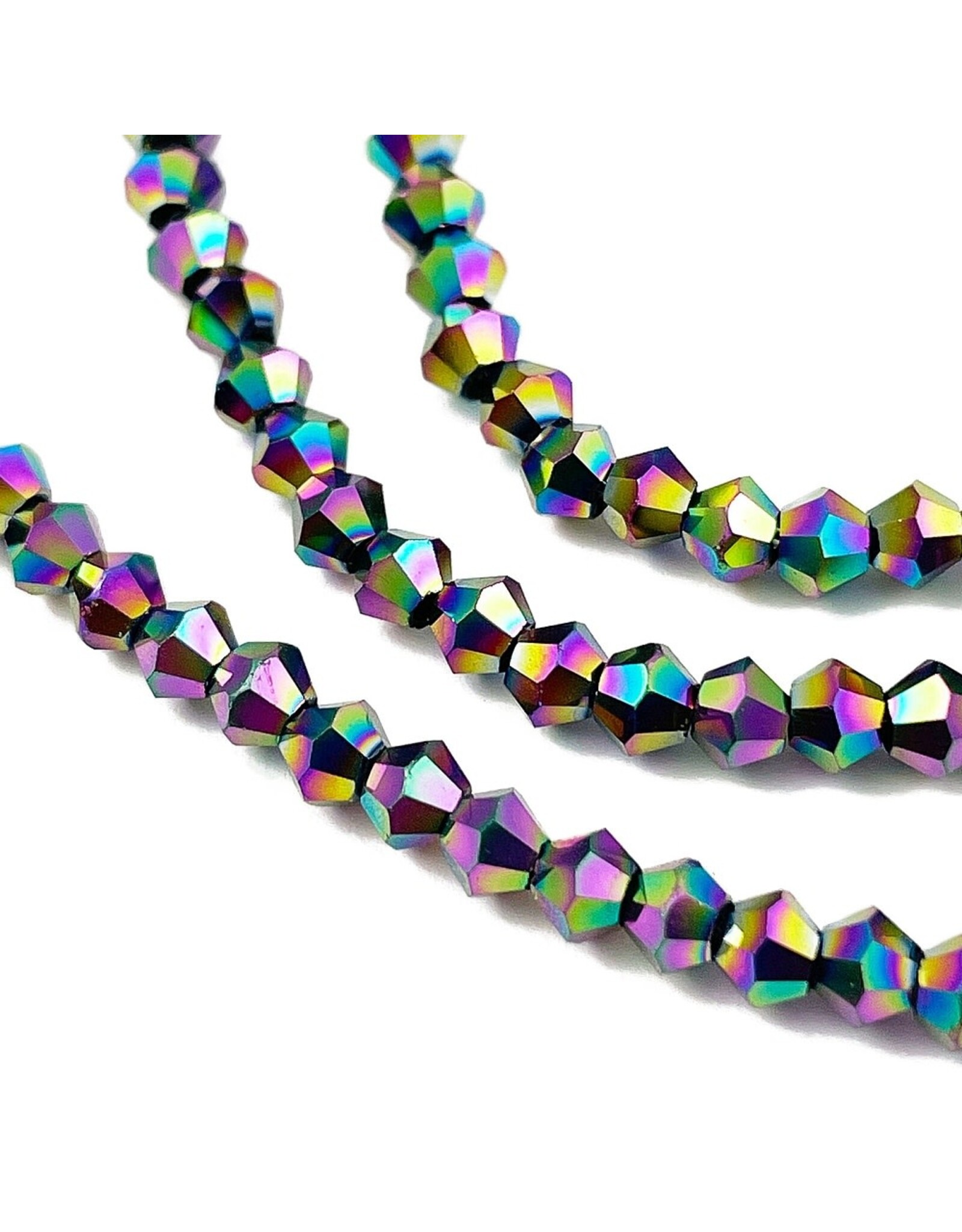 3mm Bicone  Purple AB Metallic  x110