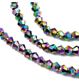 3mm Bicone  Purple AB Metallic  x110