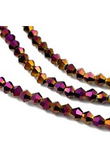 3mm Bicone Purple Copper Metallic  x110