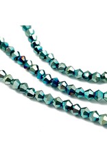 3mm Bicone Blue Green  Metallic  x110