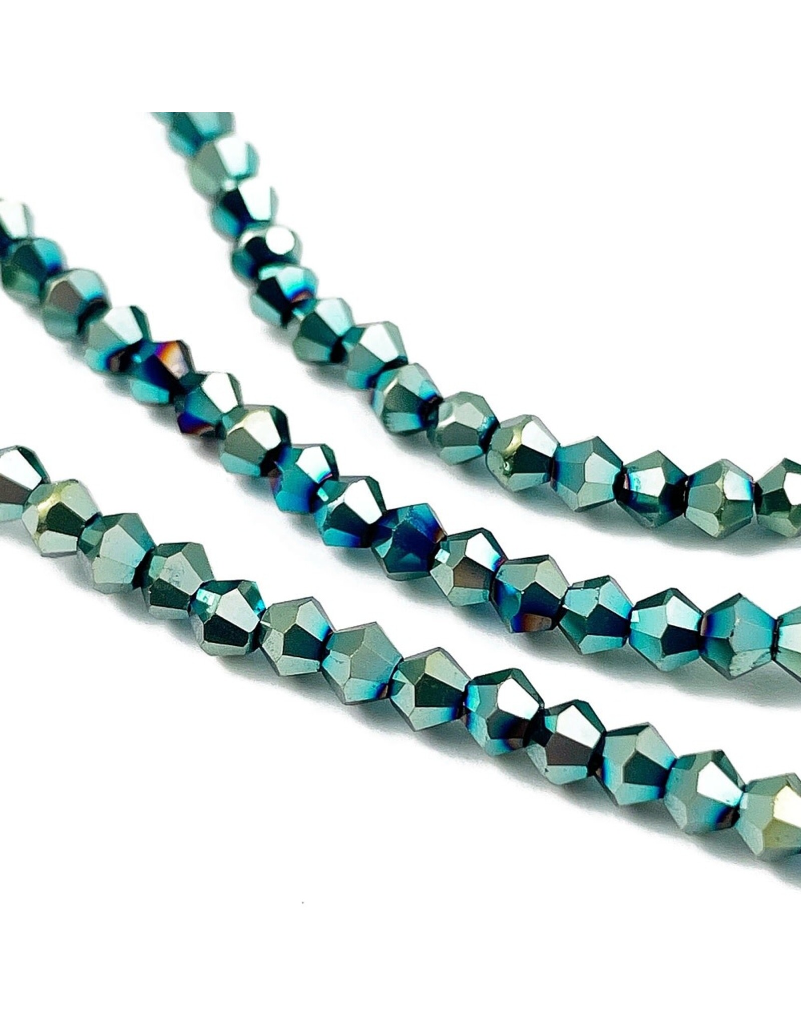 3mm Bicone Blue Green  Metallic  x110