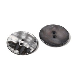 Natural Freshwater Shell Button Black 30mm  x10