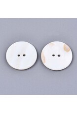 Natural Freshwater Shell Button Cream 25mm  x20