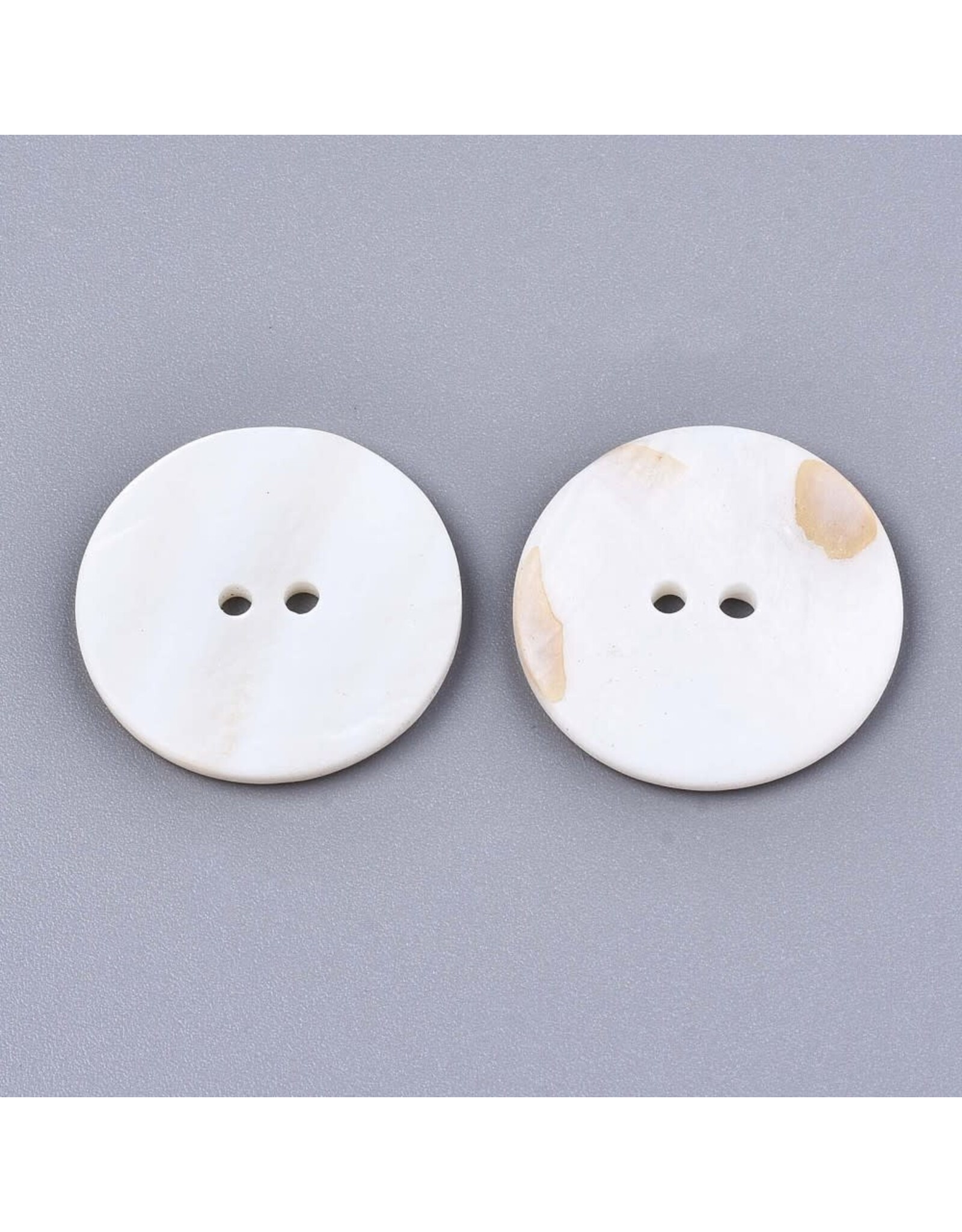 Natural Freshwater Shell Button Cream 25mm  x20