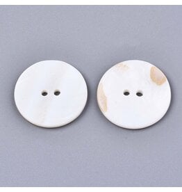 Natural Freshwater Shell Button Cream 25mm  x20