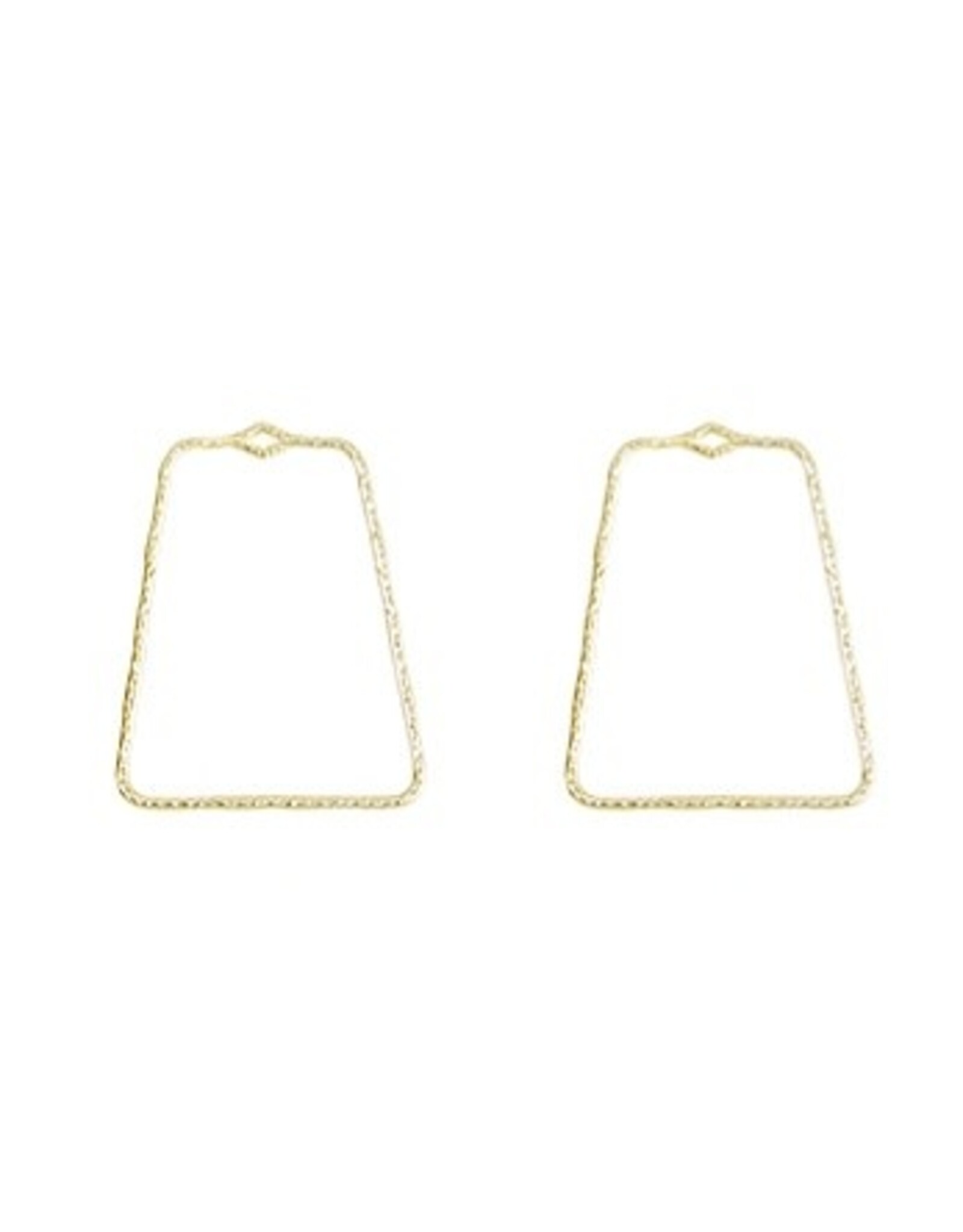 Textured Trapezoid Link 47x36mm Light Gold  x2 NF
