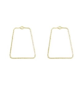 Textured Trapezoid Link 47x36mm Light Gold  x2 NF