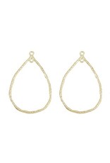 Textured Drop Link 50x35mm Light Gold  x2 NF