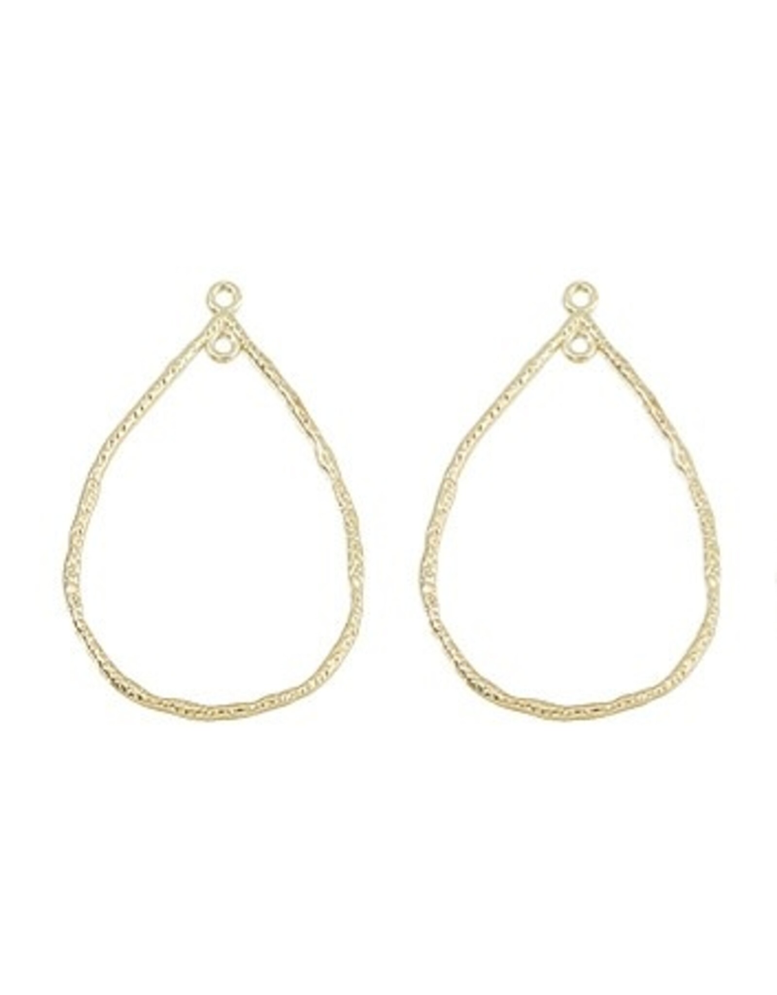 Textured Drop Link 50x35mm Light Gold  x2 NF