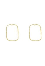 Textured Rectangle Link 45x30mm Light Gold  x2 NF