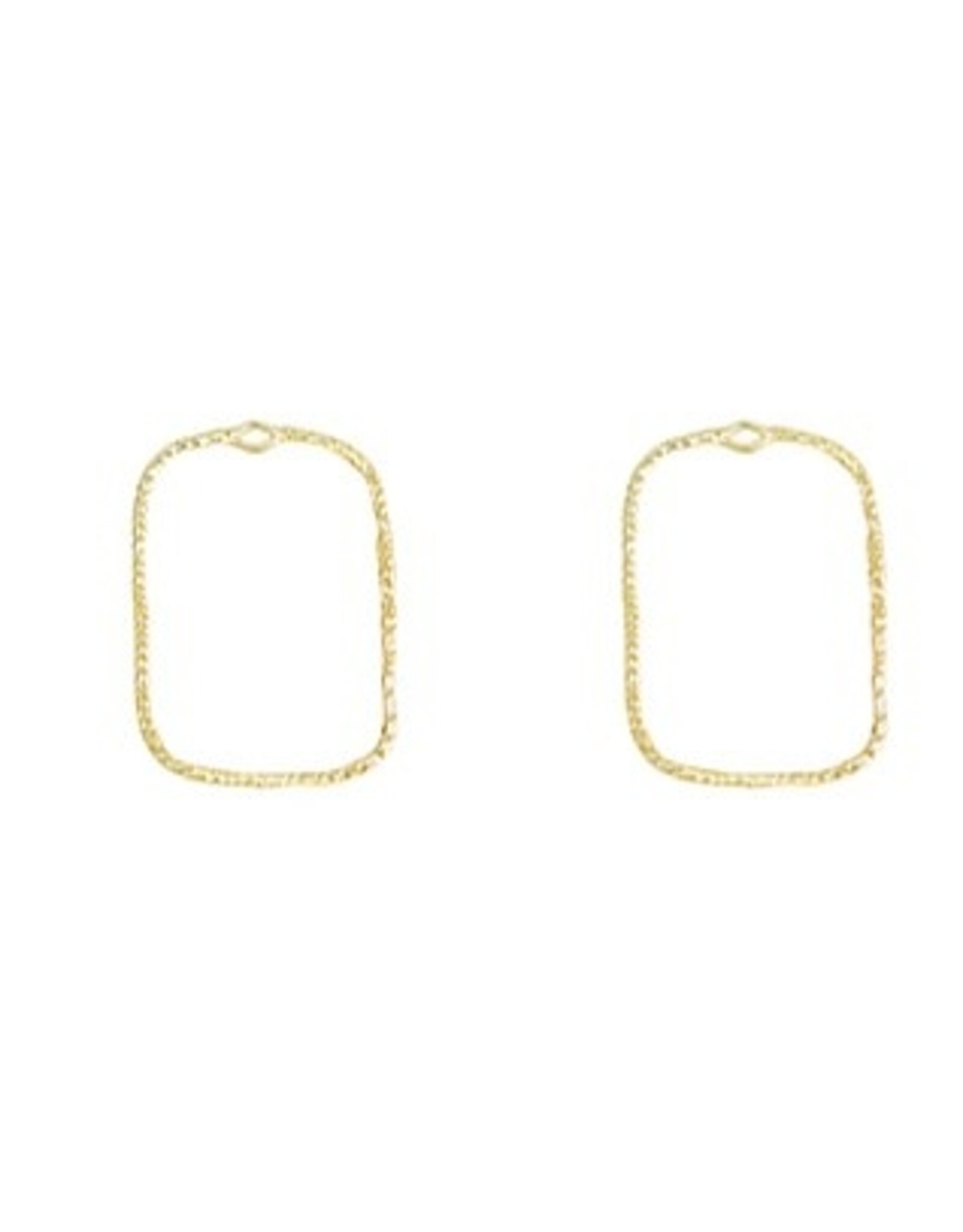 Textured Rectangle Link 45x30mm Light Gold  x2 NF