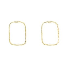 Textured Rectangle Link 45x30mm Light Gold  x2 NF