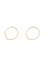 Textured Round Link 40mm Light Gold  x2 NF