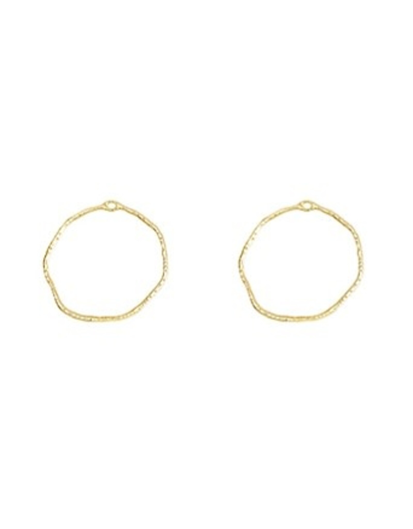 Textured Round Link 40mm Light Gold  x2 NF