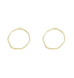 Textured Round Link 40mm Light Gold  x2 NF