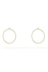Textured Round Link 35mm Light Gold  x2 NF