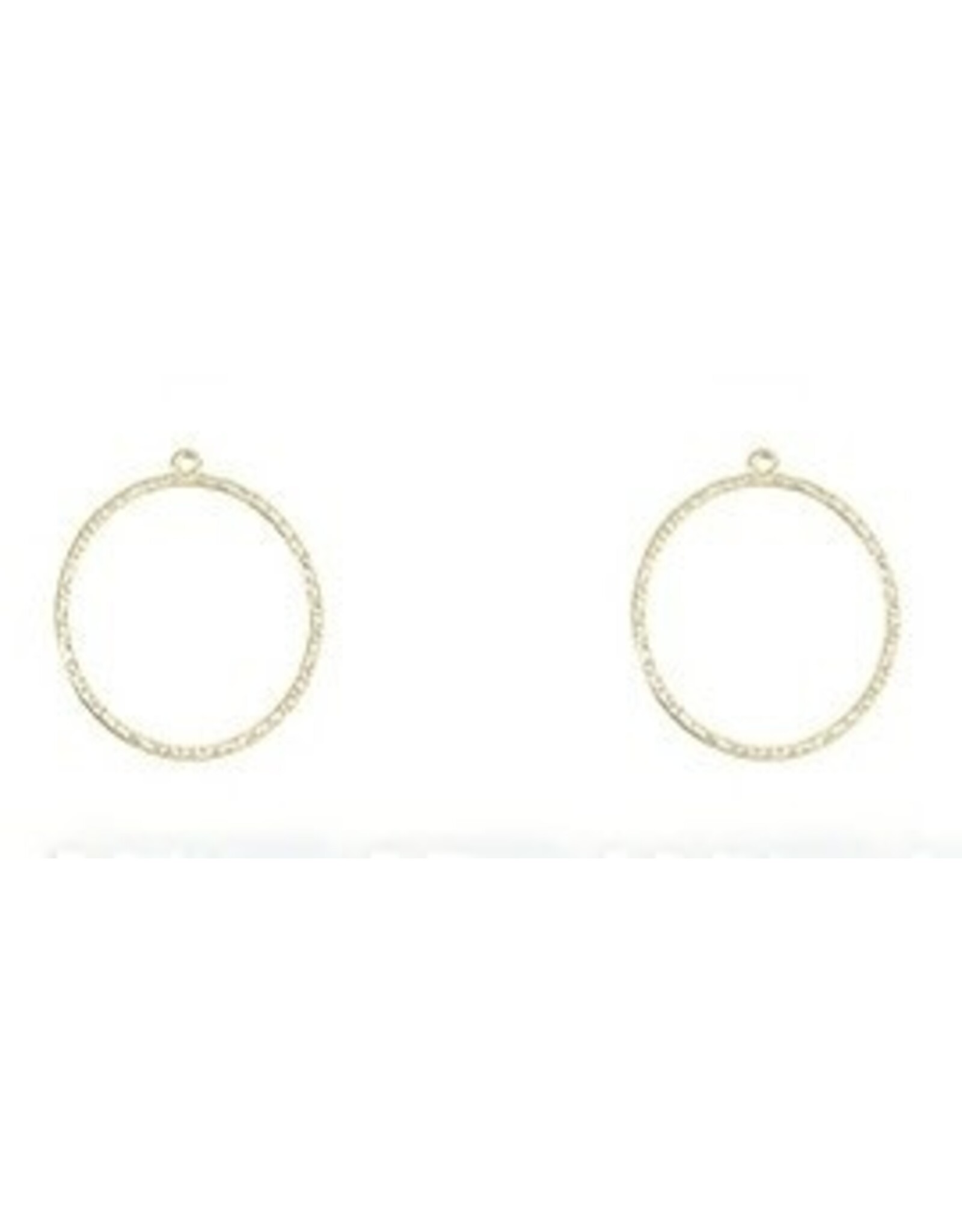 Textured Round Link 35mm Light Gold  x2 NF