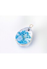 Drop With Dried Flowers   Clear 24x13x8mm  x1