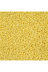 Czech 42100 10 Seed Light Yellow Chalk Dyed Permalux