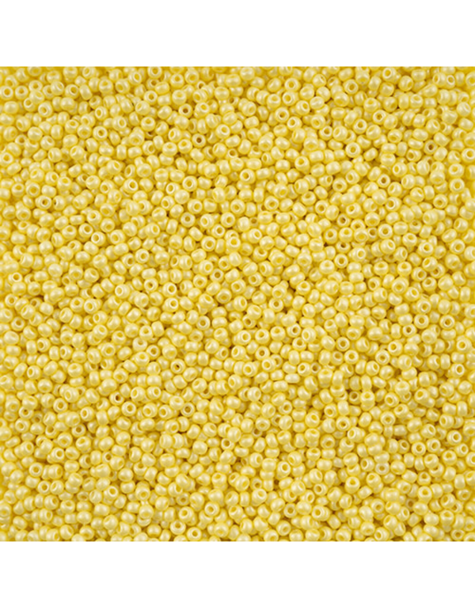 Czech 42100 10 Seed Light Yellow Chalk Dyed Permalux