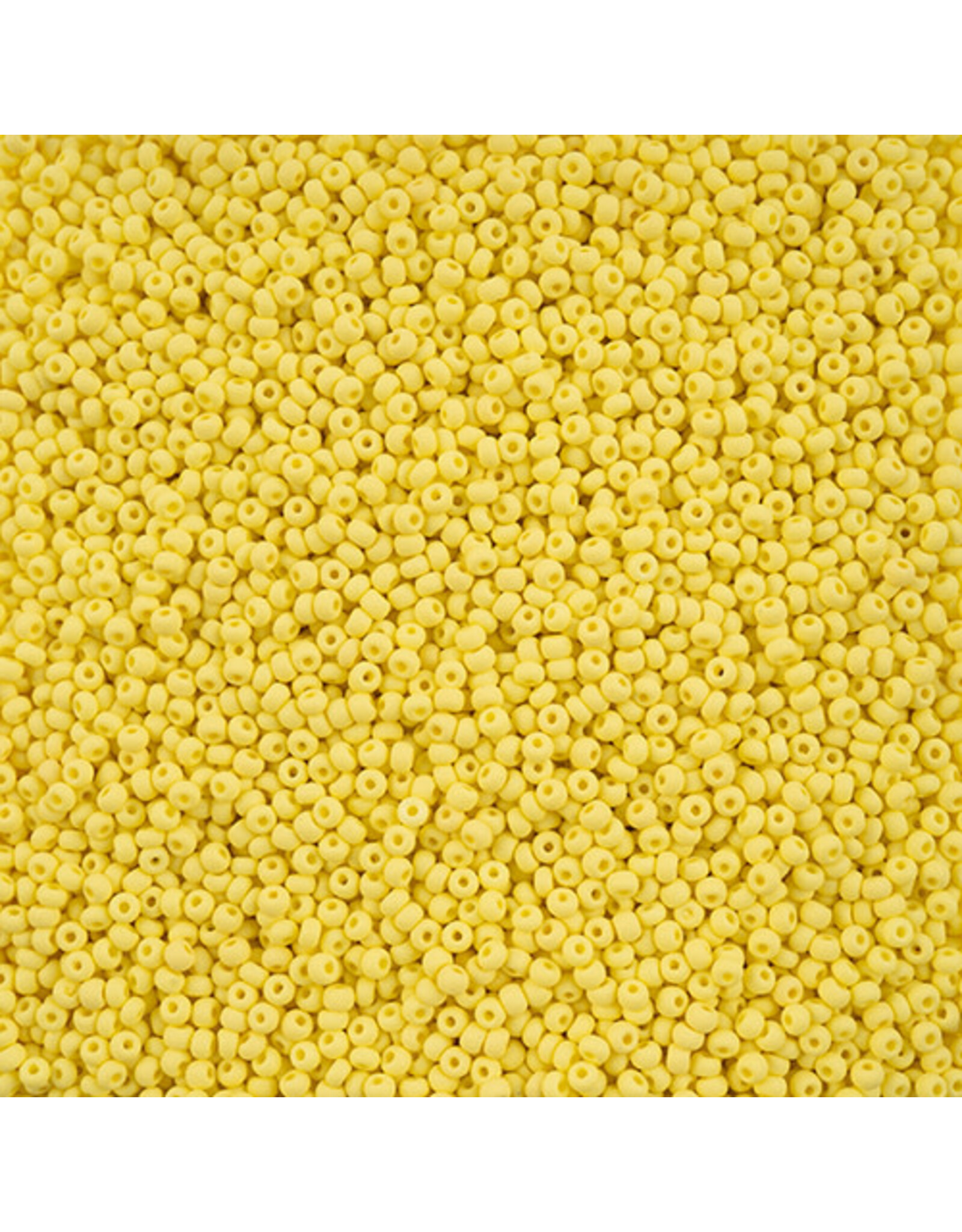 Czech 42122 10 Seed Light Yellow Chalk Dyed Matte  Permalux