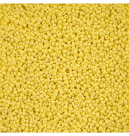 Czech 42122 10 Seed Light Yellow Chalk Dyed Matte  Permalux