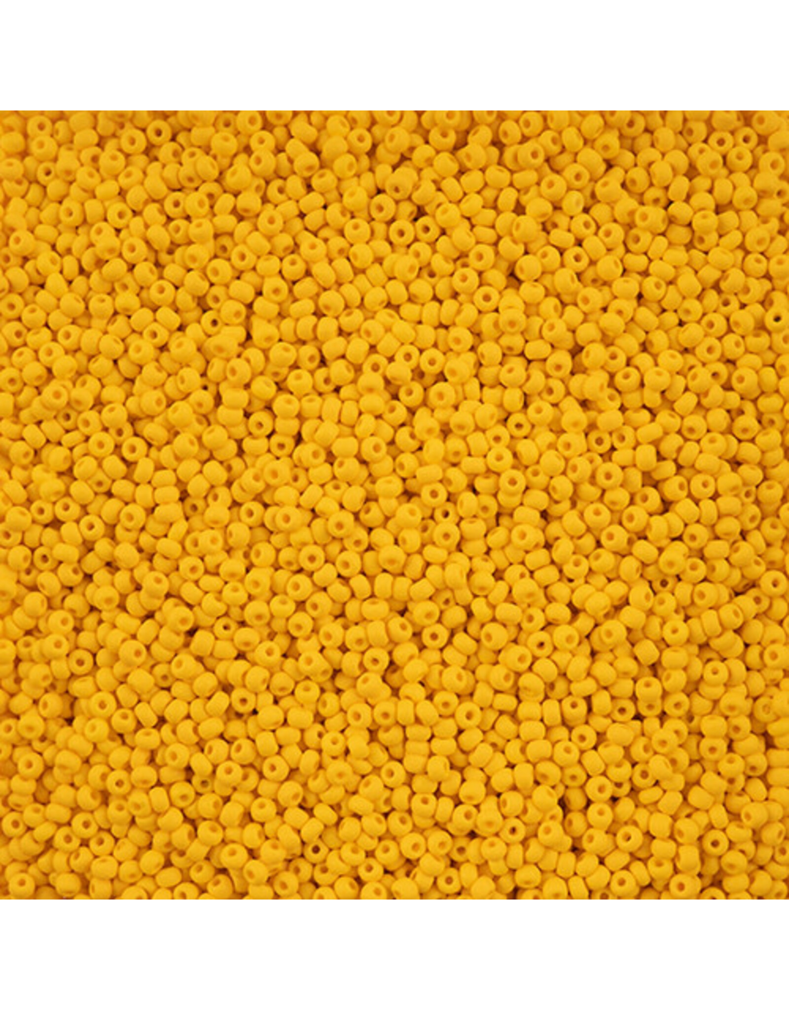 Czech 42123 10 Seed Mustard Yellow Chalk Dyed Matte Permalux