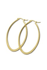 Hoop Earring Oval  58x38mm Stainless Steel Gold  x1 Pair