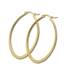 Hoop Earring Oval  58x38mm Stainless Steel Gold  x1 Pair
