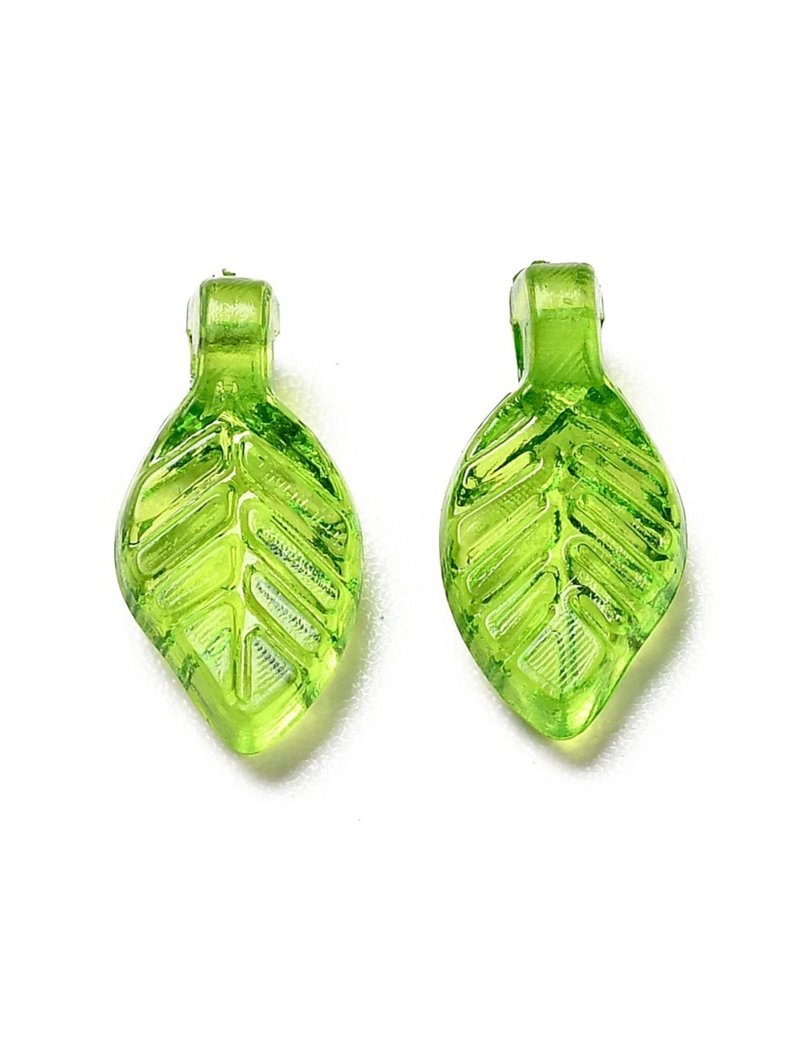 10x5mm Acrylic Leaf Green   x50
