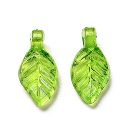 10x5mm Acrylic Leaf Green   x50
