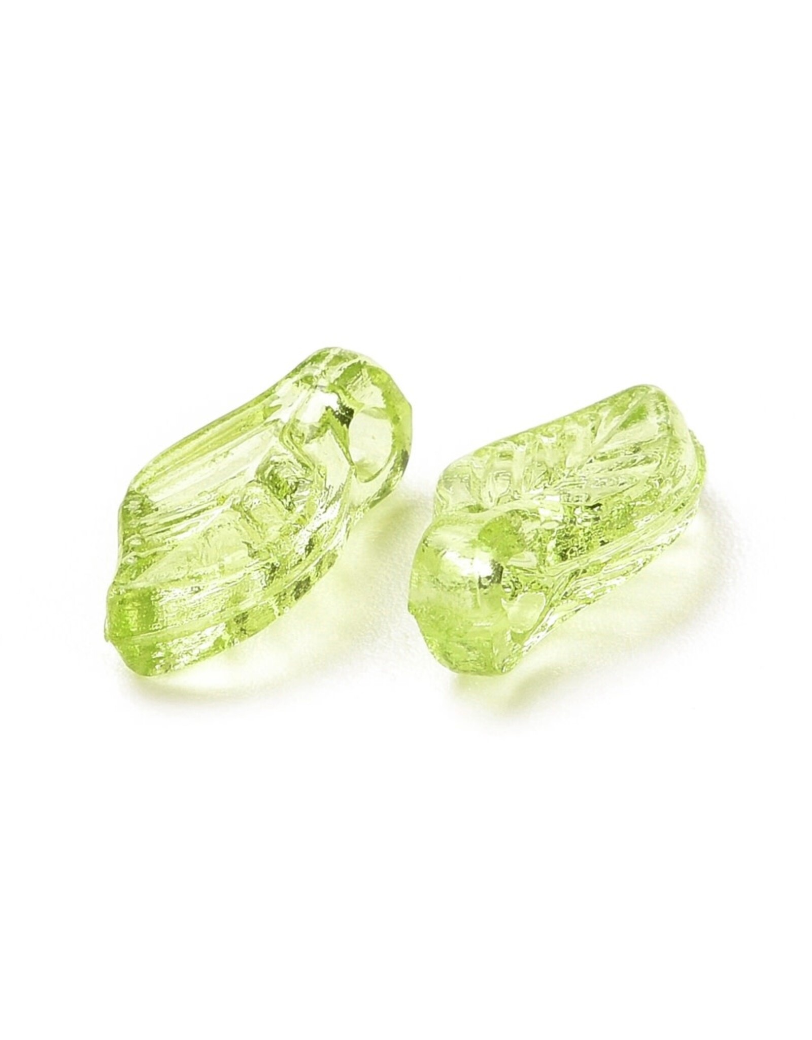 10x5mm Acrylic Leaf Olive Green   x50