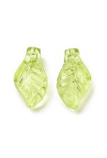 10x5mm Acrylic Leaf Olive Green   x50