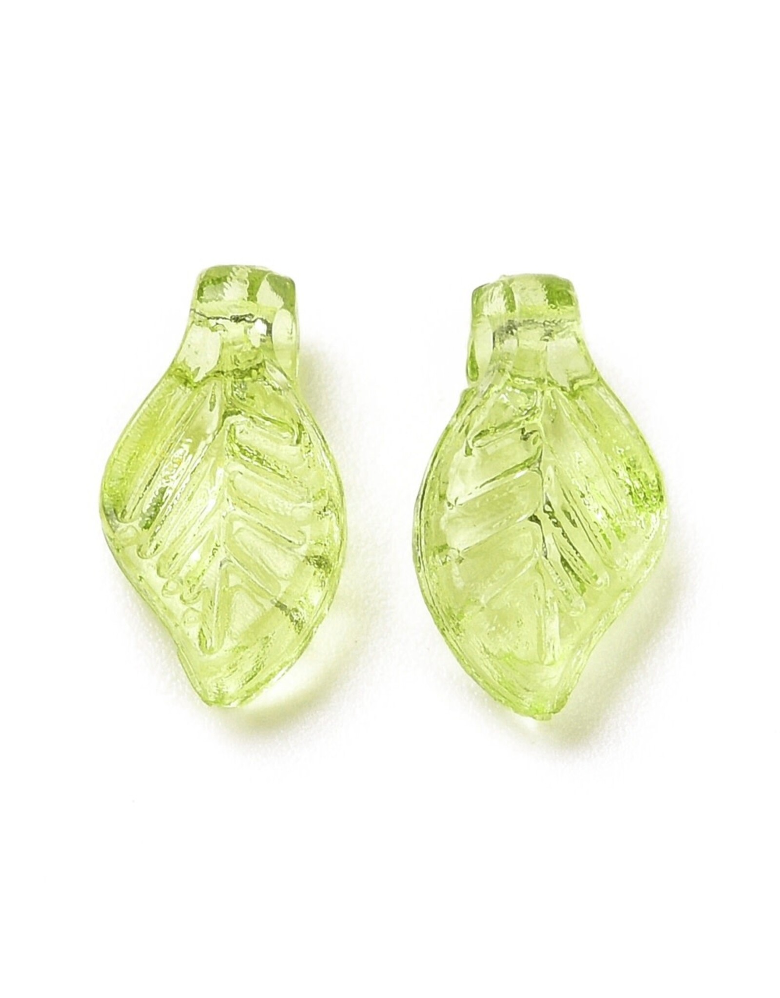 10x5mm Acrylic Leaf Olive Green   x50