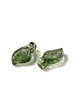 10x5mm Acrylic Leaf Dark Green   x50