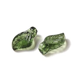 10x5mm Acrylic Leaf Dark Green   x50