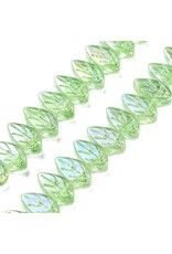 11x7mm Glass Leaf Green AB x75