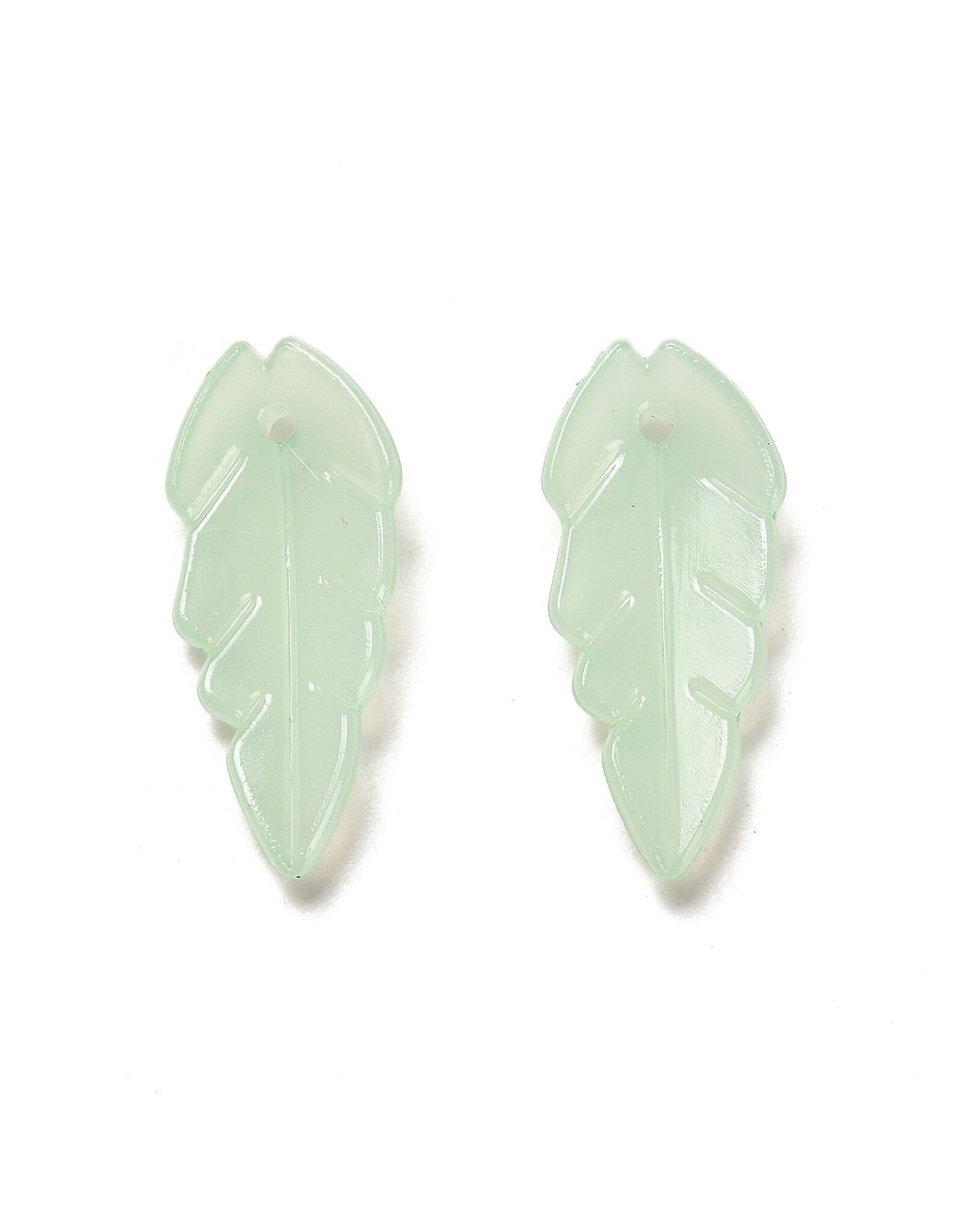 23x10mm Acrylic Leaf Jade Green