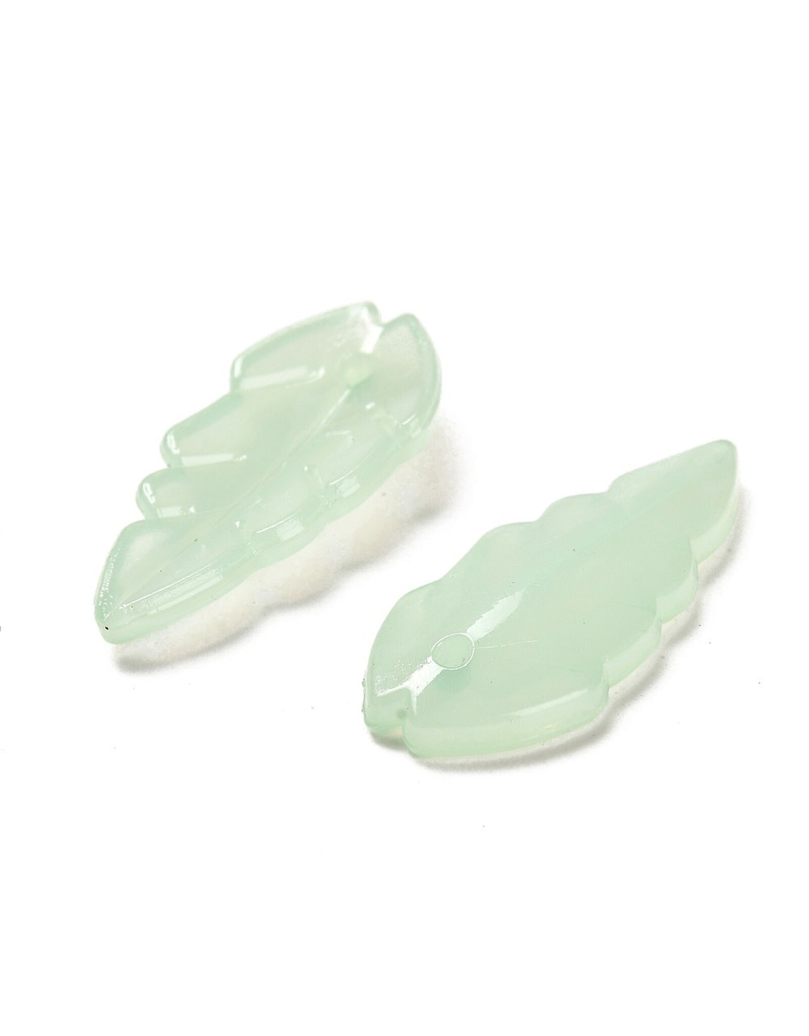 23x10mm Acrylic Leaf Jade Green