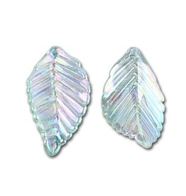Leaf Acrylic Light Green AB 35x18mm    x25